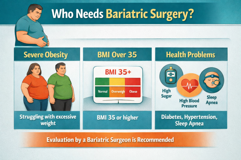 Bariatric surgery stomach reduction diagram showing weight loss surgery procedure