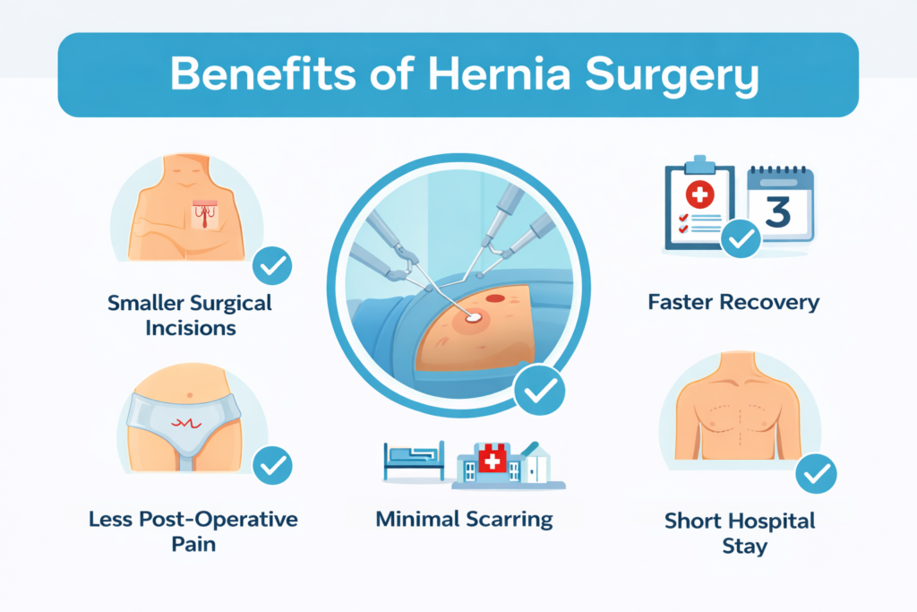 Benefits of hernia surgery with faster recovery and minimally invasive treatment for patients from Srinagar and Kashmir