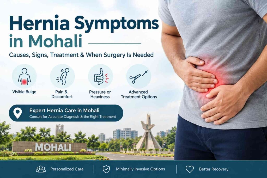 Hernia Symptoms in Mohali: Causes, Signs, Treatment & When Surgery Is Needed